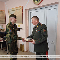 В Гродненском гарнизоне прошло чествование военнослужащих, выслуживших установленные сроки службы