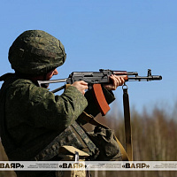 Занятие по огневой подготовке с военнообязанными, прибывшими на сборы