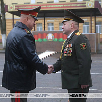 Торжественная церемония прощания со знаменем командира 127 брс гвардии полковника Вадима Янушкевича