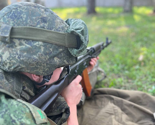 Курсанты военно-медицинского института в БГМУ выполнили упражнения начальных стрельб