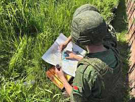 Занятие по военной топографии с курсантами военно-технического факультета в БелГУТ 