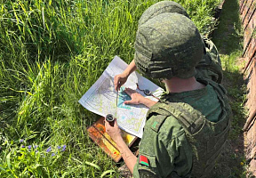 Занятие по военной топографии с курсантами военно-технического факультета в БелГУТ 