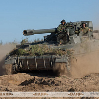 На полигоне Осиповичский проходит состязание на лучшую артиллерийскую батарею ракетных войск и артиллерии Вооруженных Сил.