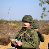 Завершающая стадия слаживания минометной батареи