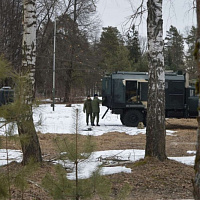 Военнослужащие 86-й бригады связи совершают полевой выход
