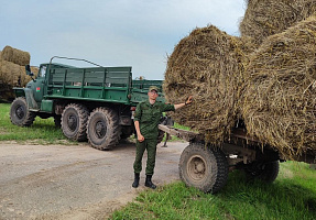 Военные связисты присоединились к уборке урожая