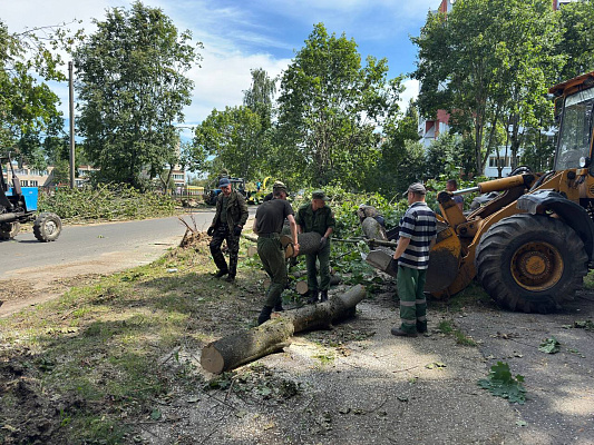 Военнослужащие помогают в устранении последствий непогоды в Могилёве