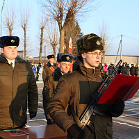 Военную присягу приняли и новобранцы войск связи