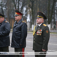 Торжественная церемония прощания со знаменем командира 127 брс гвардии полковника Вадима Янушкевича