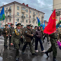 Торжественное шествие, посвященное Дню Победы, в Витебске