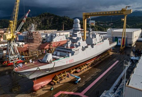 На верфи Fincantieri спущен на воду последний фрегат класса FREMM для ВМС Италии