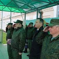 Чествование военнообязанных, принимавших участие в проверке боеготовности Вооружённых Сил