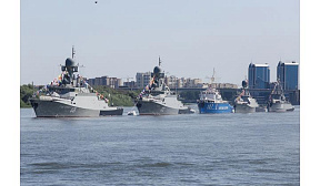 Более 30 кораблей Каспийской флотилии начали учения в Астраханской области и Дагестане