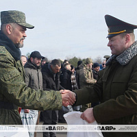 Чествование военнообязанных, принимавших участие в мероприятиях проверки боевой готовности Вооружённых Сил