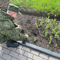 Военнослужащие 361 боо (ЦОВУ) провели работы по благоустройству мемориального комплекса «Тростенец»