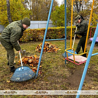 Военнослужащие Центрального командного пункта ВВС и войск ПВО навели порядок на территории детского социального приюта