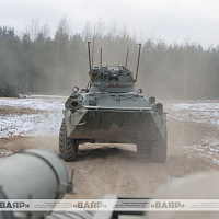 Состязания на лучшего командира, наводчика и водителя БТР-82А в СЗОК