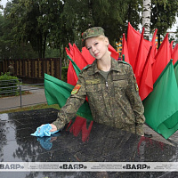 Смена в объединённом военно-патриотическом лагере на базе военного факультета в ГрГУ имени Янки Купалы