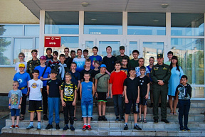 Минскую военную комендатуру посетили воспитанники патриотического лагеря «Мужество»