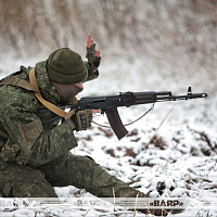 Подразделение одной из зенитных ракетных бригад участвует в тактическом учении