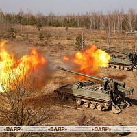 Занятия с дивизионами 2С5 «Гиацинт-С» и 2А65 «Мста-Б»