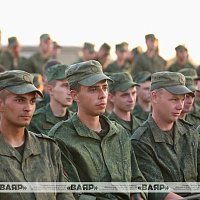 Концерт для участников учения на фоне великолепного заката