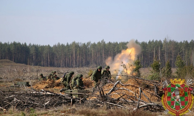 Завершающая стадия слаживания минометной батареи