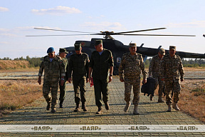 Посетили штаб руководства совместного оперативно-стратегического учения «Боевое братство — 2023»