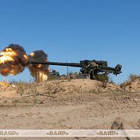 На полигоне Осиповичский проходит состязание на лучшую артиллерийскую батарею ракетных войск и артиллерии Вооруженных Сил.