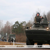 Основной оперативный состав и подразделения обеспечения 19 омбр совершили марш в район сосредоточения