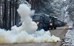 Новое пополнение военных водителей преодолело 50-километровый марш