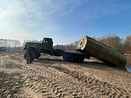 Военнослужащие 7-го инженерного полка СЗОК осуществили наведение переправы через реку Березину