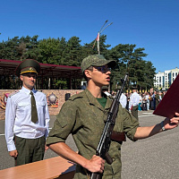 На военном факультете в Гродненском государственном университете имени Янки Купалы прошел ритуал принятия Военной присяги