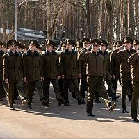 Торжественный ритуал прощания с Боевым Знаменем начальника Военной академии генерал-майора Андрея Горбатенко