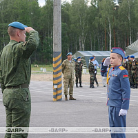 Участники военно-патриотической игры «Зарница» разместились в палаточном лагере на полигоне Брестский