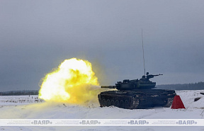 Военнослужащие 19 омбр выполнили упражнение контрольных стрельб из вооружения танка Т-72Б штатным снарядом