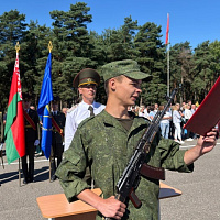 На военном факультете в Гродненском государственном университете имени Янки Купалы прошел ритуал принятия Военной присяги