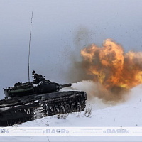 Военнослужащие 19 омбр выполнили упражнение контрольных стрельб из вооружения танка Т-72Б штатным снарядом