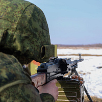 Контрольное тактическое занятие с боевой стрельбой взводов на полигоне Лосвидо