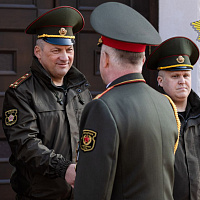 Торжественный ритуал прощания с Боевым Знаменем начальника Военной академии генерал-майора Андрея Горбатенко