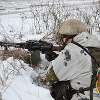 Розыгрыш эпизода отражения нападения условного НВФ на блок-пост