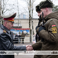 Военную присягу приняли новобранцы 361-й базы охраны и обслуживания