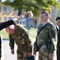 Молебен для участников учения