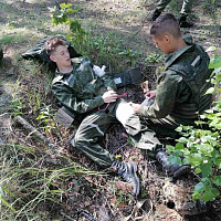 Занятия по медицинской подготовке с курсантами военного факультета в БГУ