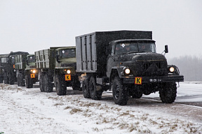 Водители 65-й автомобильной бригады совершили 50-километровый марш