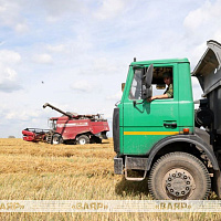 Военные водители помогают убирать урожай в хозяйствах Гомельской области