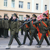 Торжественная церемония прощания со знаменем командира 127 брс гвардии полковника Вадима Янушкевича