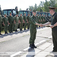 Церемония вручения новой инженерной техники соединениям и воинским частям Вооружённых Сил