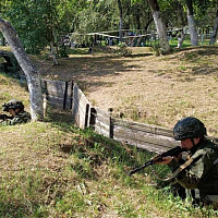 Занятия по боевой подготовке с курсантами военного факультета в БГАА