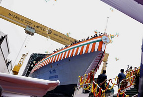 На верфи MDL спущен на воду седьмой фрегат класса «Нилгири» для ВМС Индии